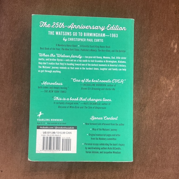 New paperback. 25th year edition. The Watsons Go to Birmingham - Picture 5 of 5